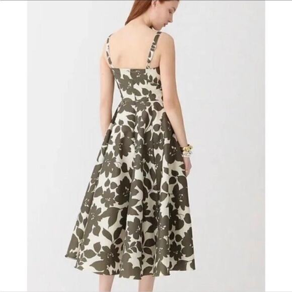 J. Crew Collection Sweetheart A-line Midi Dress in Leafy Floral Taffeta Size 22 - Picture 3 of 11